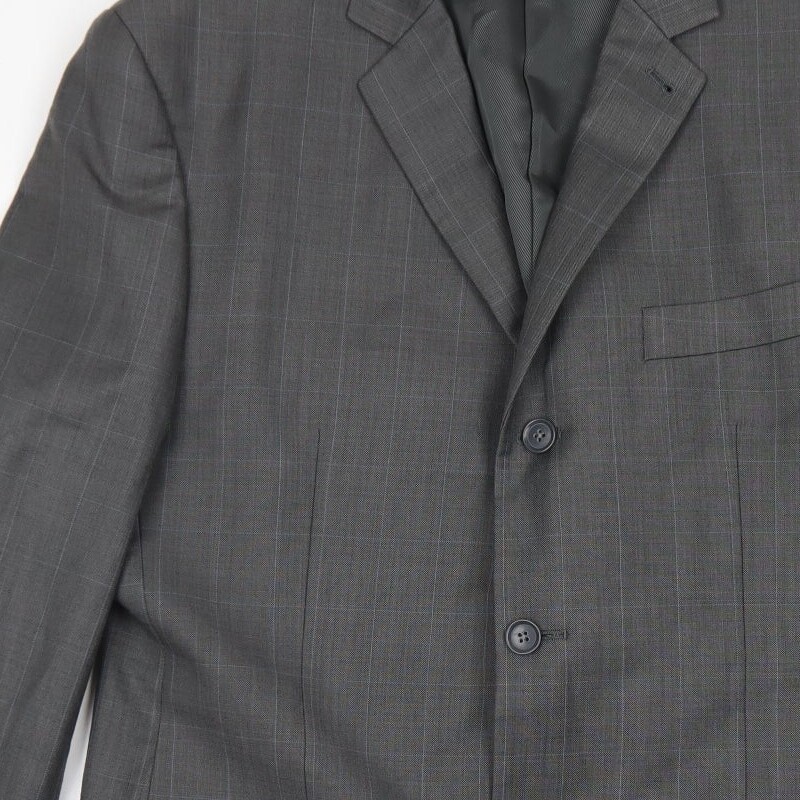 NEXT Mens Grey Plaid Wool Blend Blazer Size 44