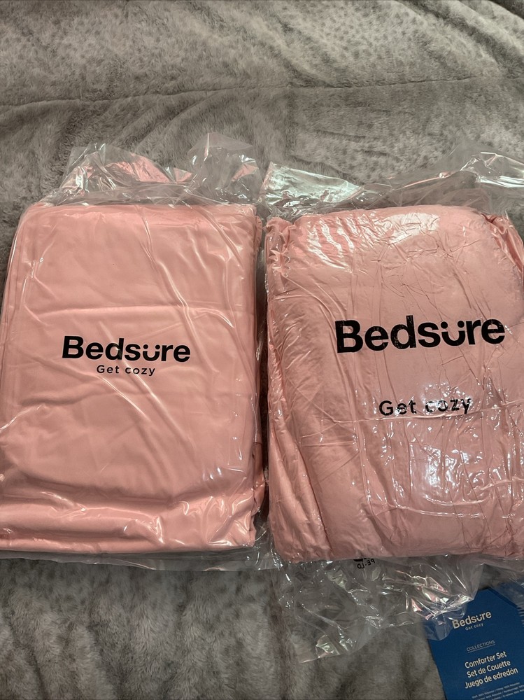 Bedsure 7 Pc Comforter Set Pink Color