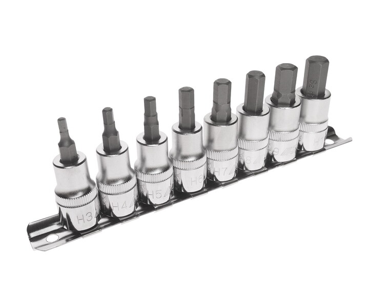 3/8""×8PCS HEX SOCKET BIT SET BY JTC H308H