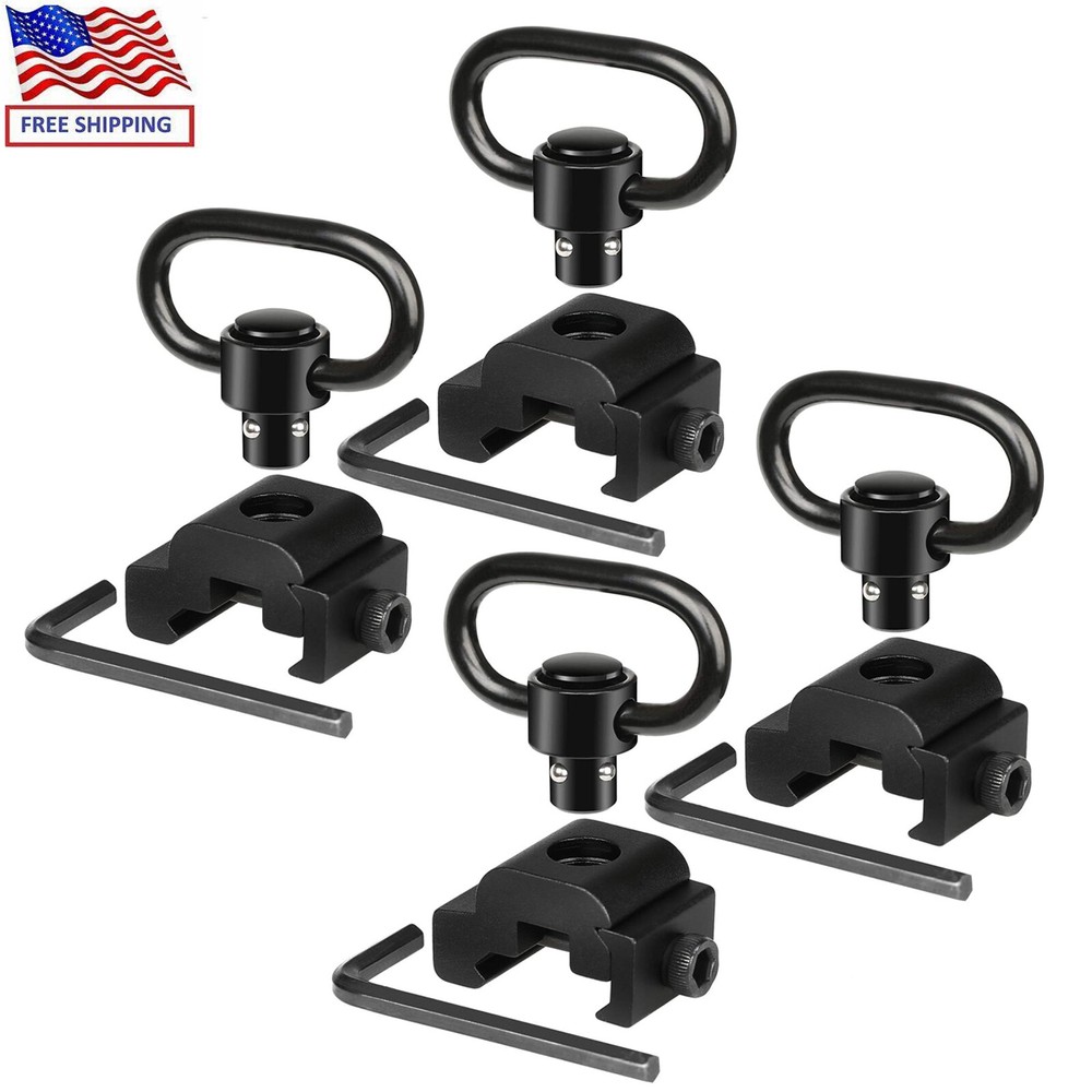 4PC Push Button QD Quick Release Sling Swivel Mount Set for Picatinny Rail