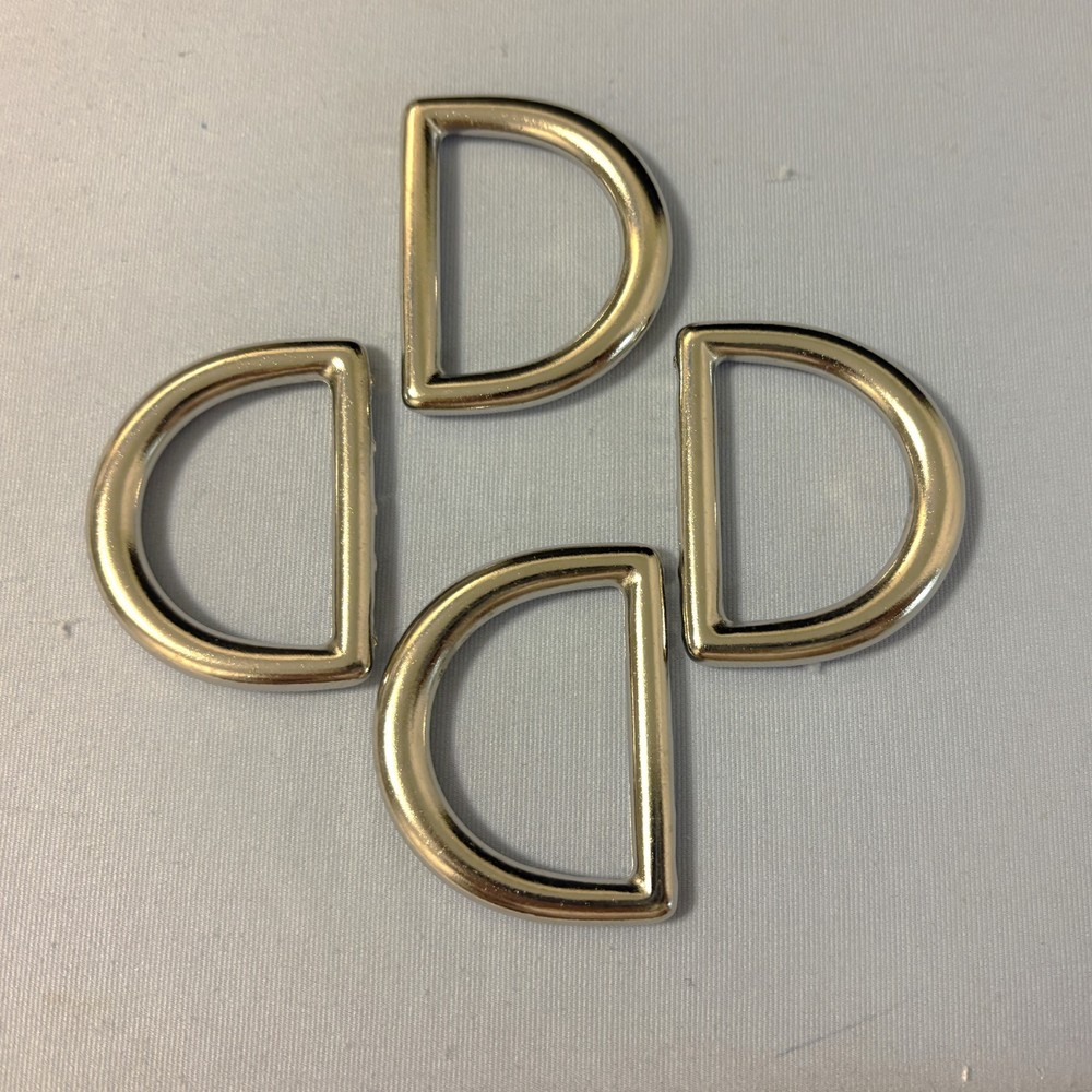 4 Pcs Silver Plated Solid Brass 1-1/2" D-Ring Handbag Hardware Heavy Duty