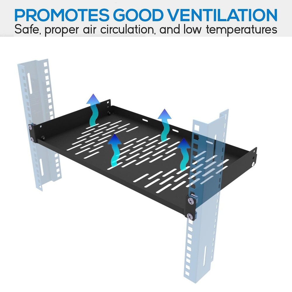1U Server Rack Shelf, Suitable for 19 Network Equipment Racks and Cabinets, V...