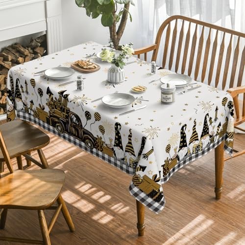 Newyear Tablecloth 60×120 Inch Rectangular 60" x 120" (Rectangular) Yellow