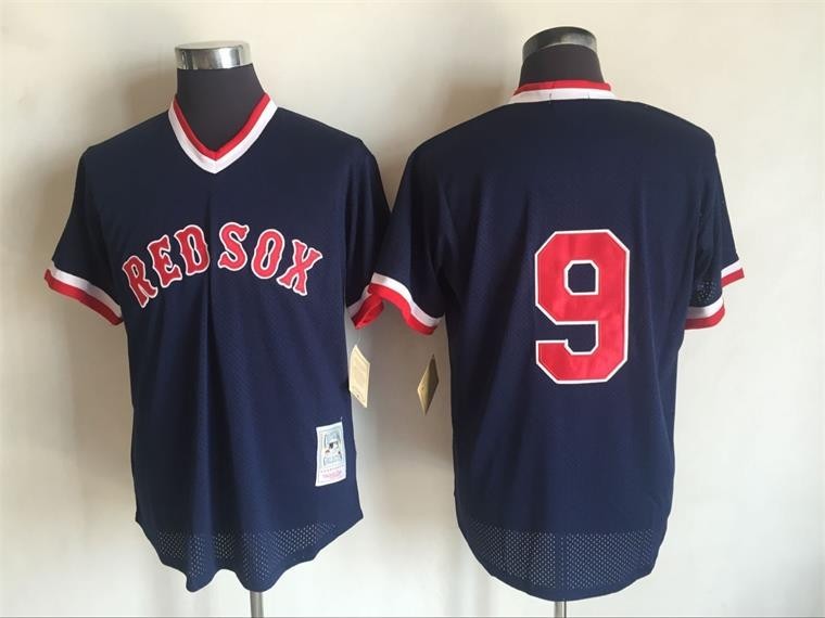 #9 Ted Williams Jersey Retro Navy Blue