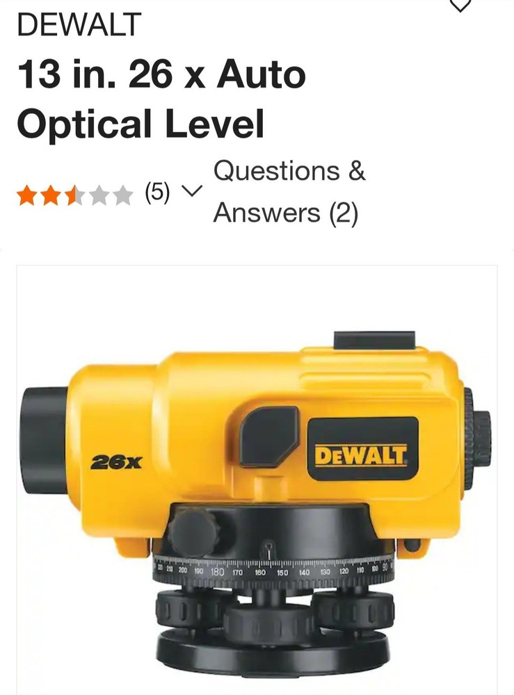 DEWALT 13 in. 26 x Auto Optical Level