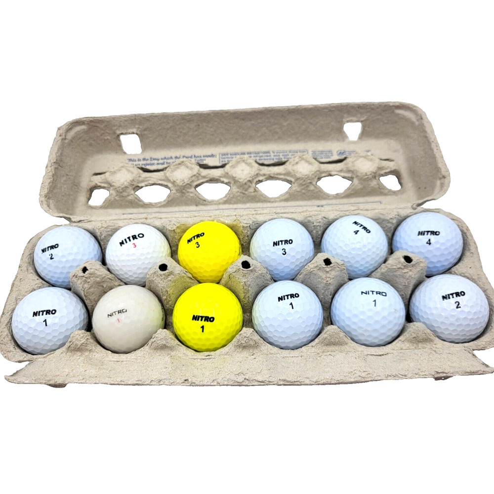 One Dozen NITRO Golf Balls Good Used