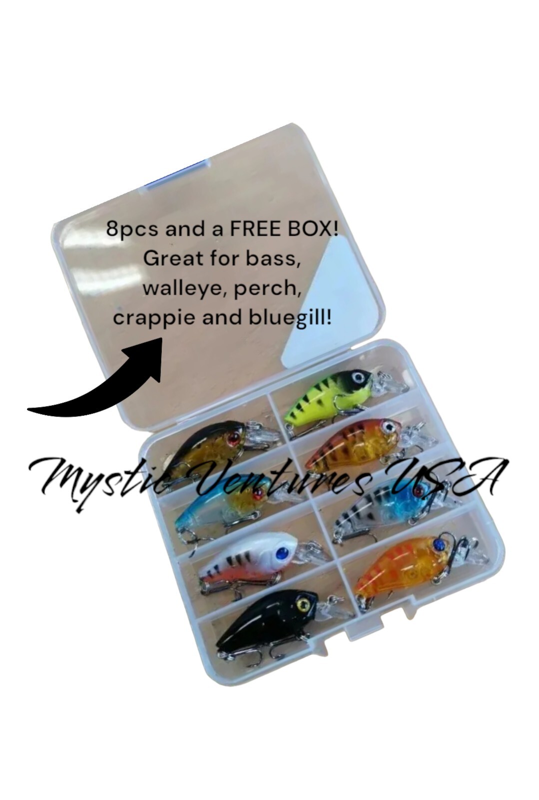 8pcs 4.5cm/4g Minnow Crankbaits Fishing Lures Tackle Hard Bait W/2 Treble Hooks