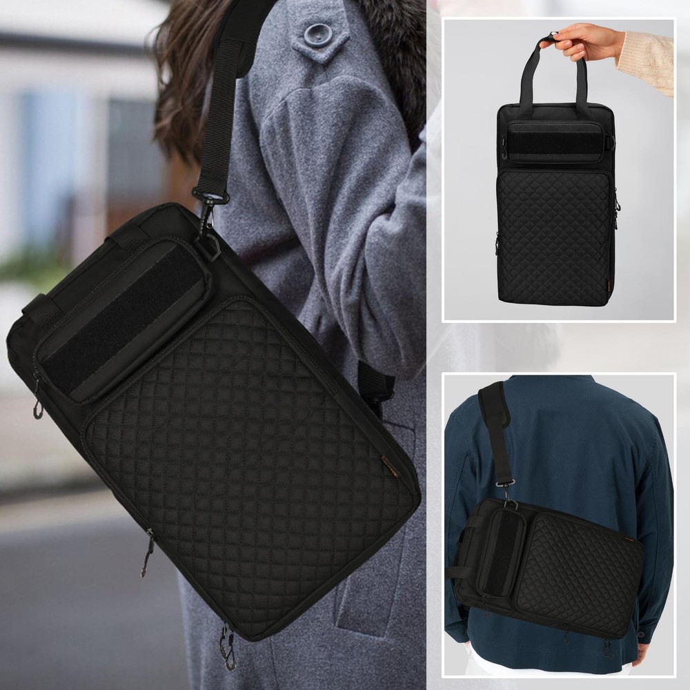 Drum Stick Bag with Hanging Hooks, Drum Mallet Storage with Adjustable Should...