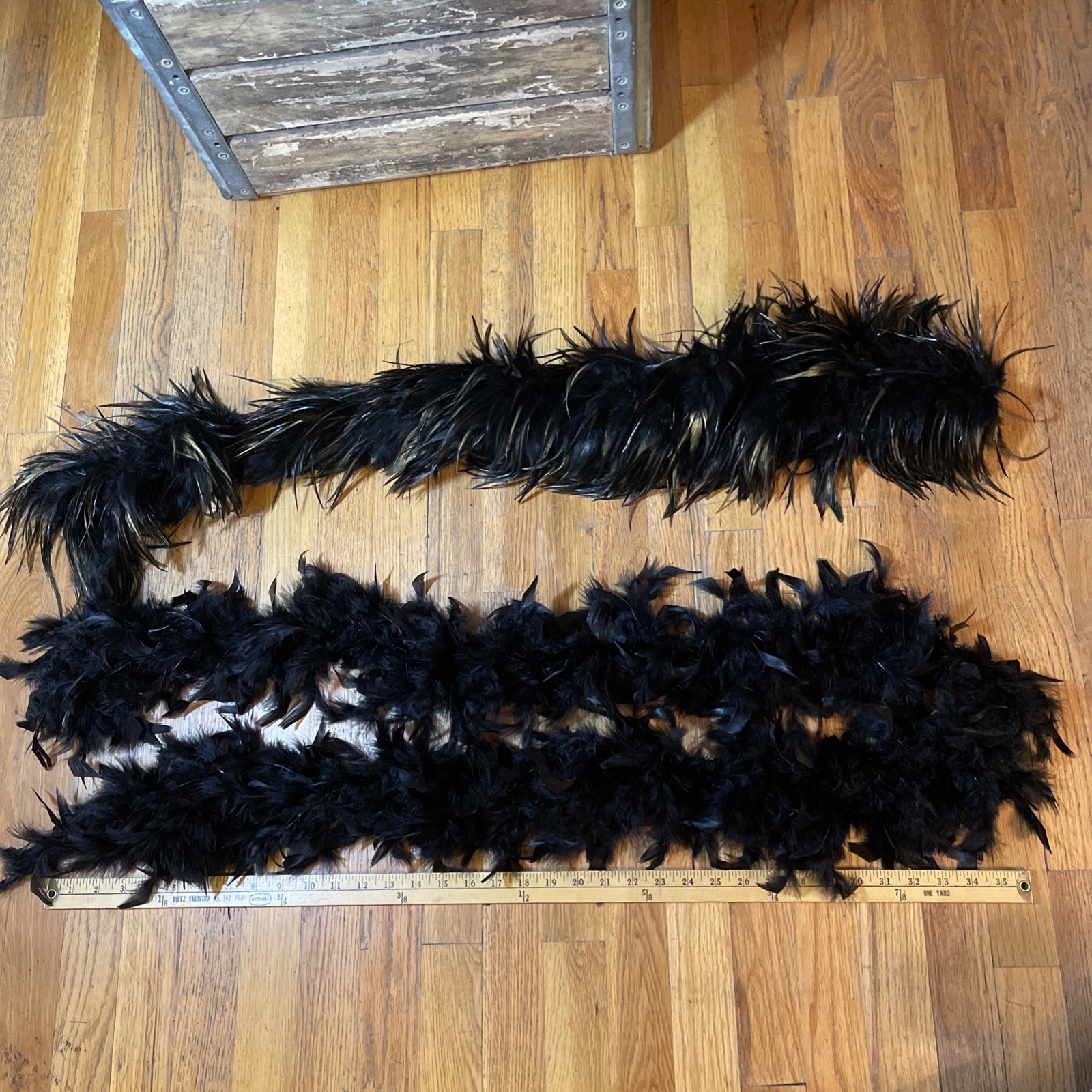 Lot of 2 Authentic Genuine Real Feather Boas Costume Accessory Runway Boa VTG