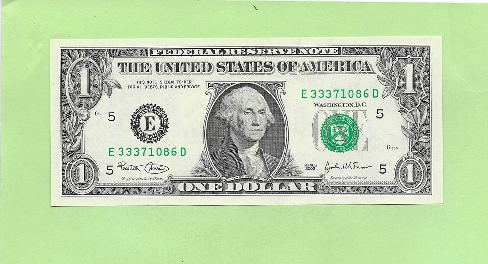 2003 ..UNCIRC $1  E 3337 1086 D  .... 2003  $1  E-D       NICE NOTE      FRN