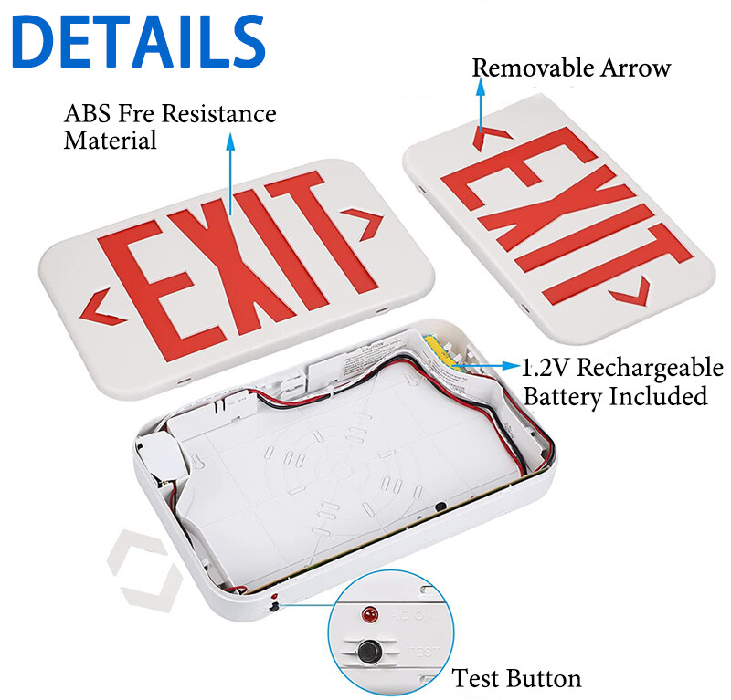 4PACK LED Emergency Exit Light Sign w/Battery Backup Single & Double Side UL