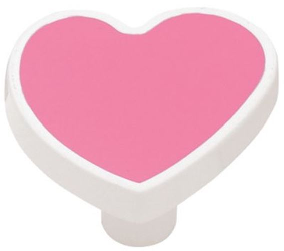 1-1/2" Pink Heart Knob