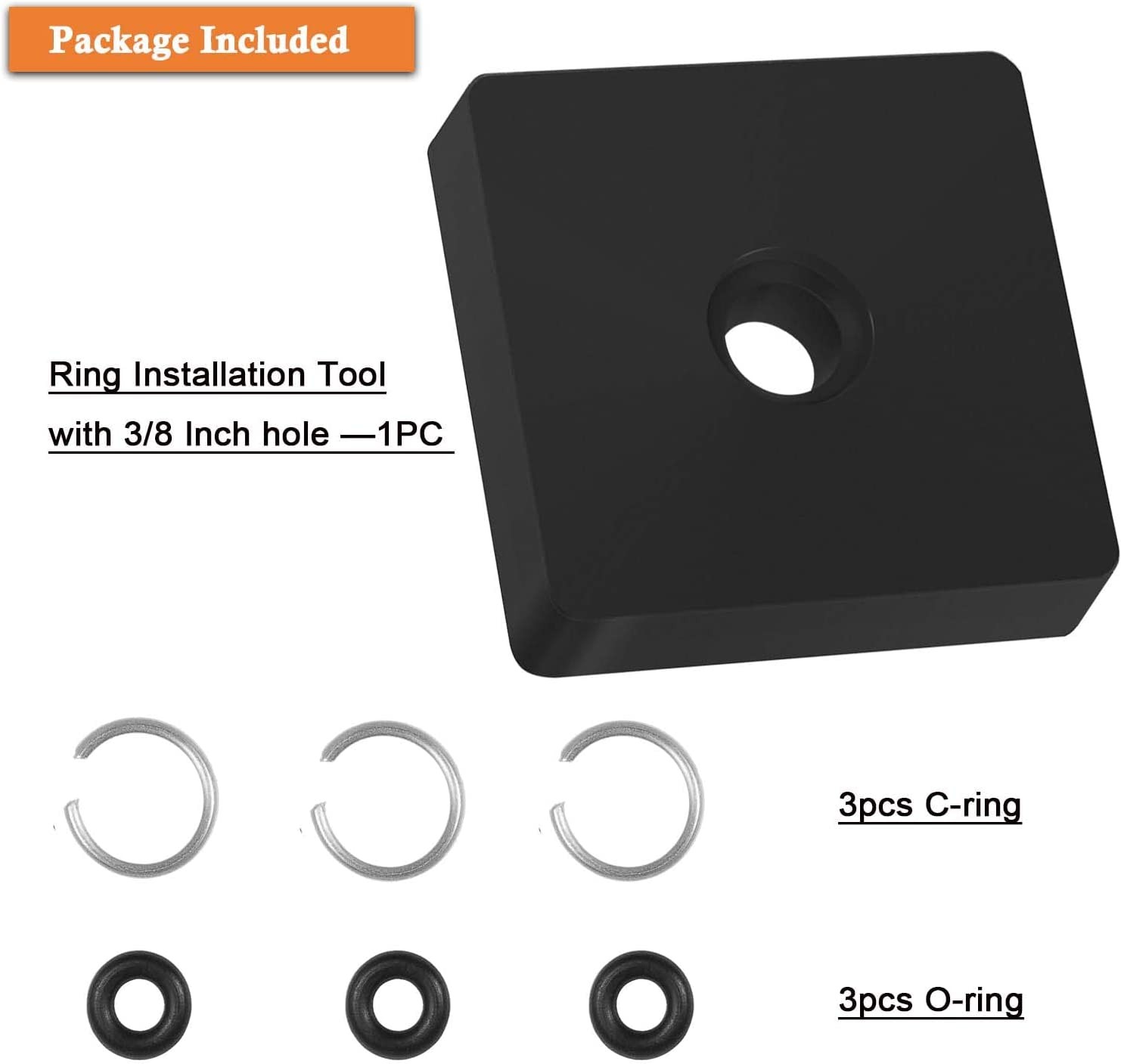 3 Sets 3/8" Impact Wrench Retaining Ring Clip with O-Ring for Milwaukee Type