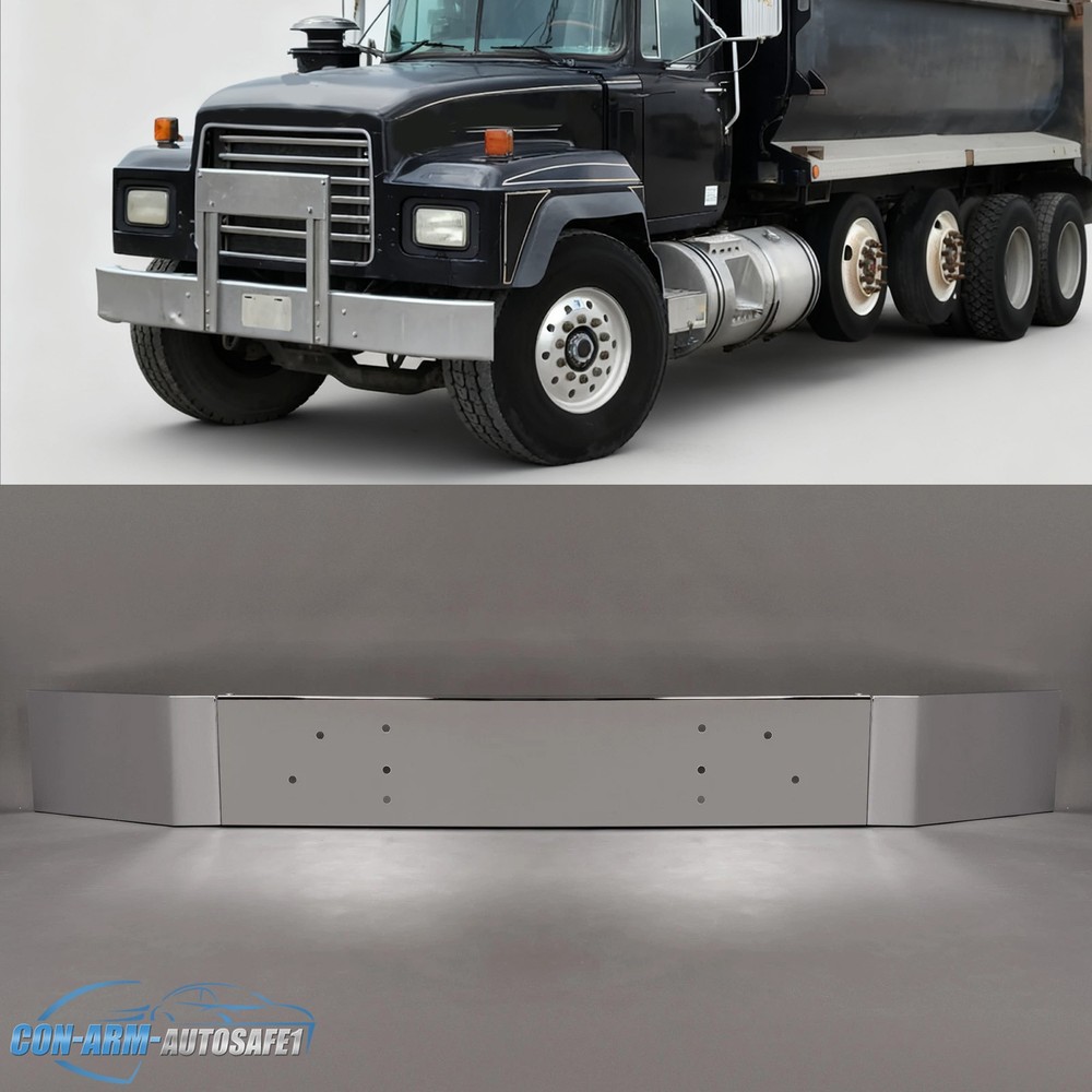 For Mack RD688S/RD6900S 81-04 10" Chrome Front Bumper W/ Triangular Bolt Pattern