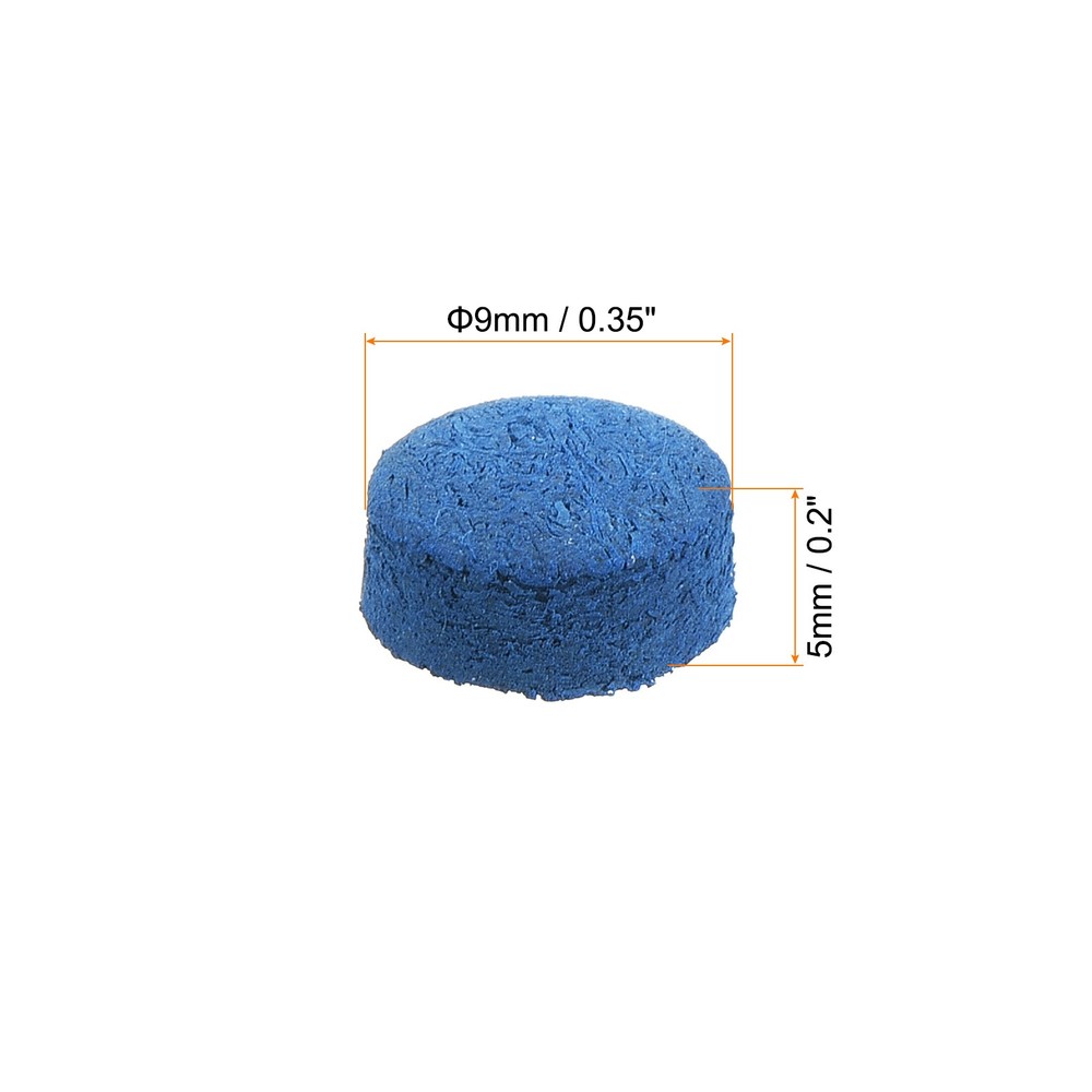 9mm Billiard Slide Stick Tips, 20pcs Replacement Tips, Blue
