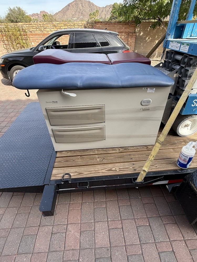 Brewer Basic Examination Table Blue Padded Top with Storage Drawers