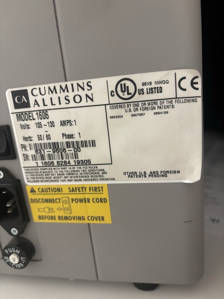 Cummins Allison Jet Sort 1606