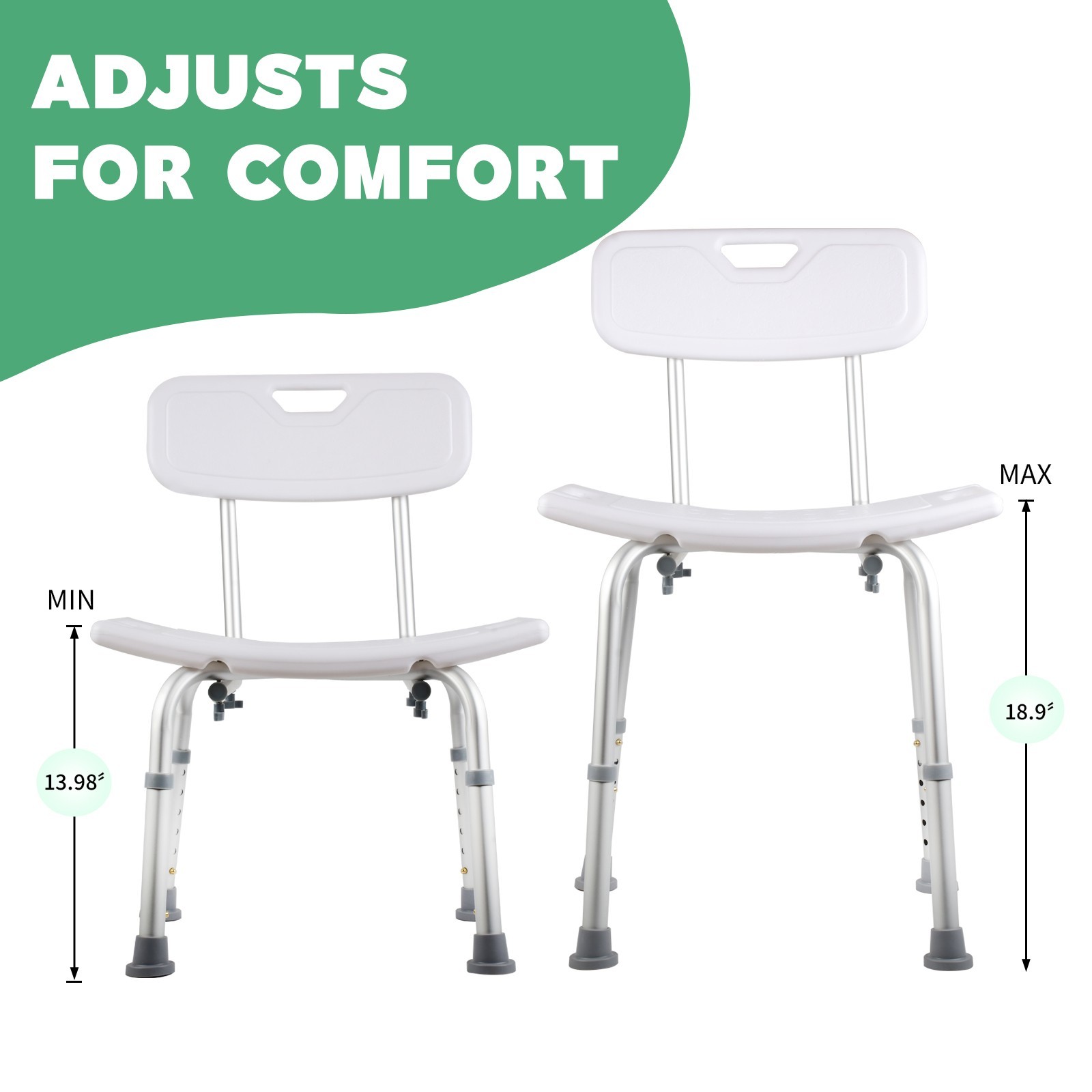 Shower Seat Bath Bench Adjustable Height Bathtub Chair