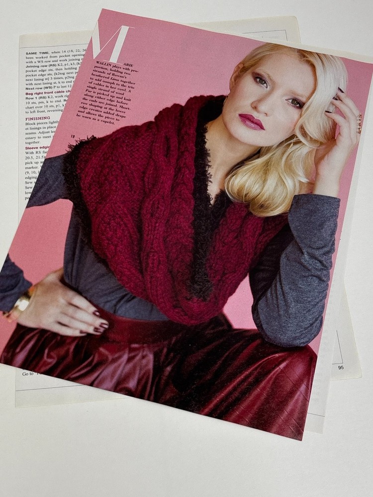 Cabled Cowl Knitting Pattern Approx 38" Circumference Magazine Pages