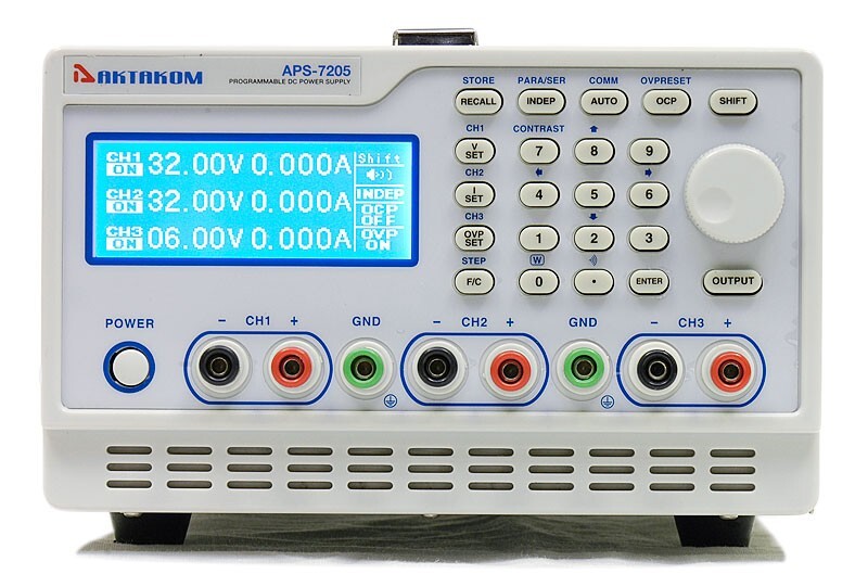 APS-7205 DC Power Supply 158W 32V / 5A 3 Channels Programmable Free Software