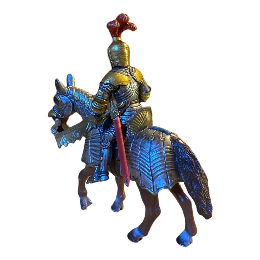 Schleich Knight & Horse with Silver, Gold Armor 2003 - Missing Lance