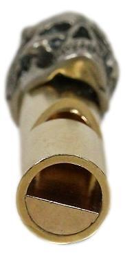 Solid Brass And Steel Ghost Skull Head Death Whistle With Key Chain Ring