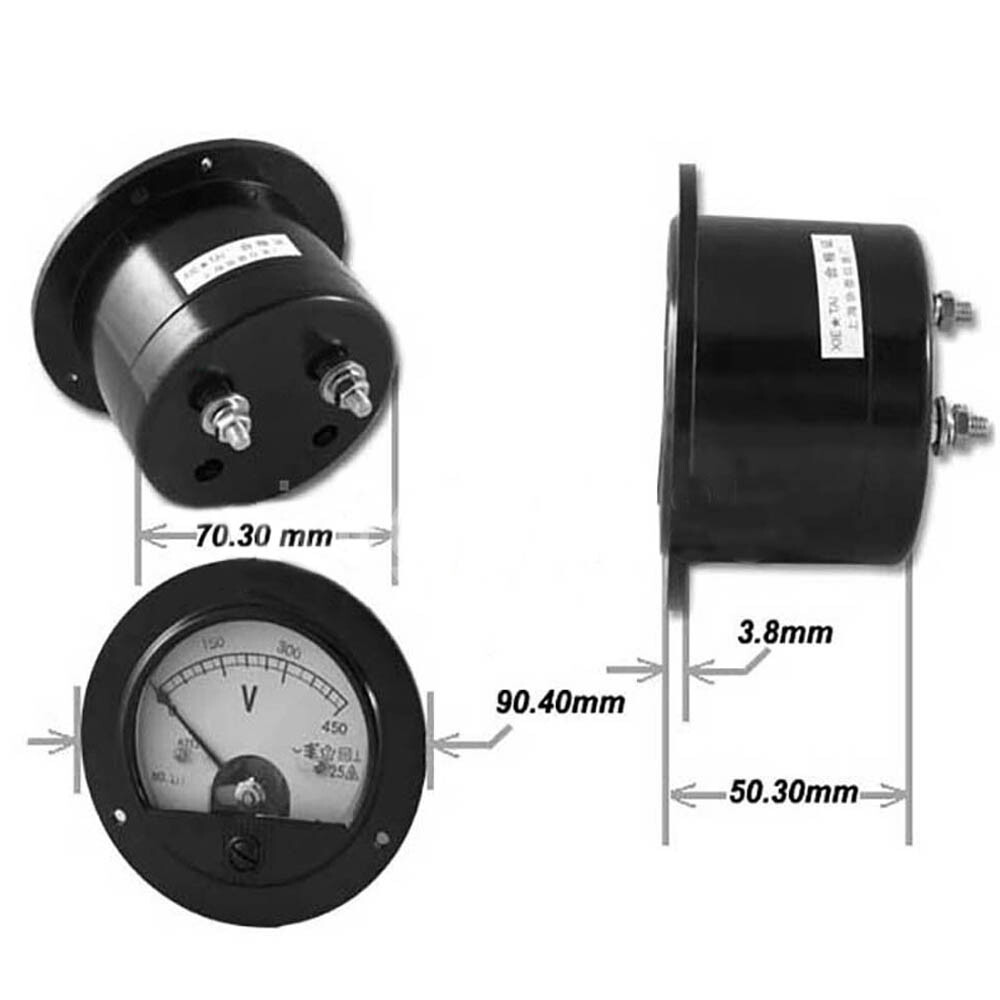 DC 0~100A Analog AMP Current Pointer Needle Panel Meter Ammeter & Shunt Set USA