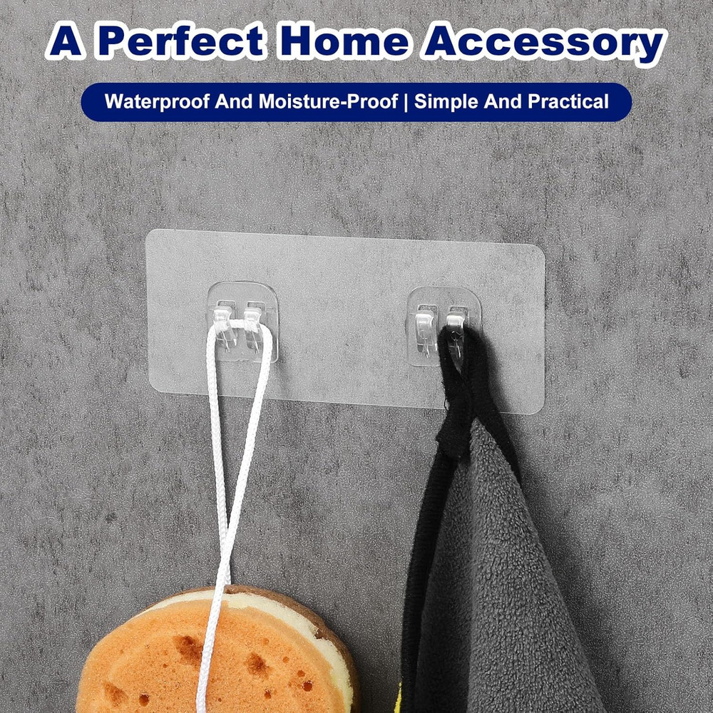 8 Pack Shower Caddy Adhesive Replacement, No Drilling Wall Mount Hook Strong ...