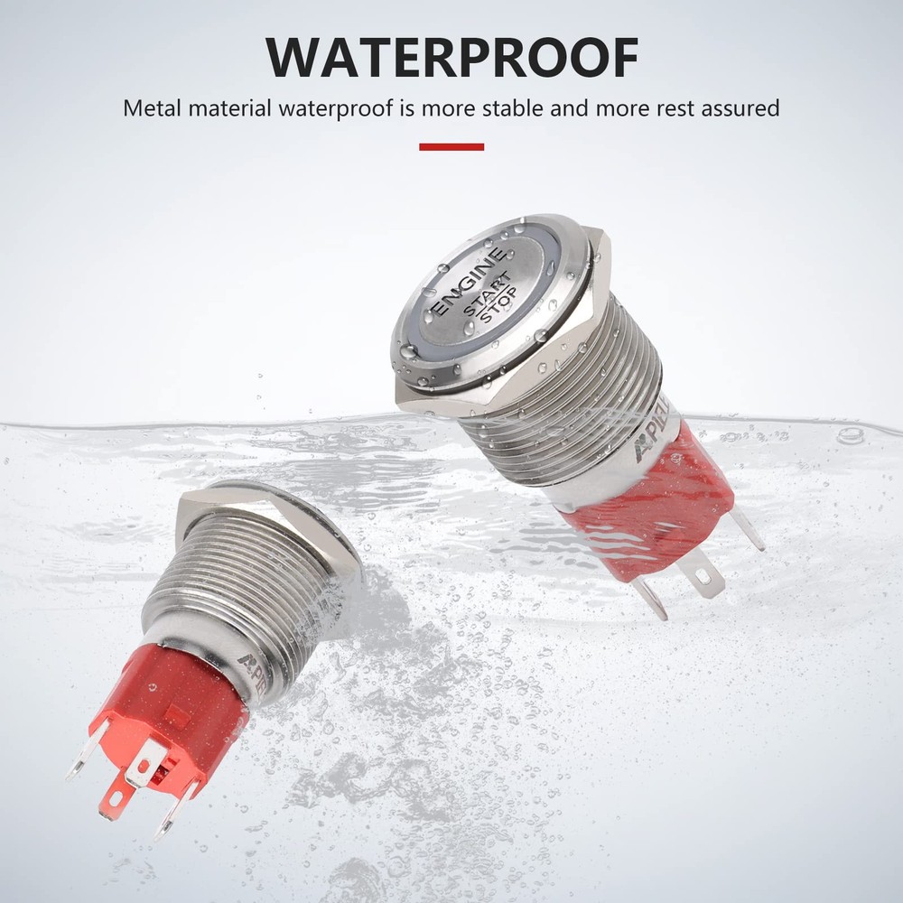 Push Start Ignition Switch, Off-(ON) Instant Engine Start Push Button Switch ...