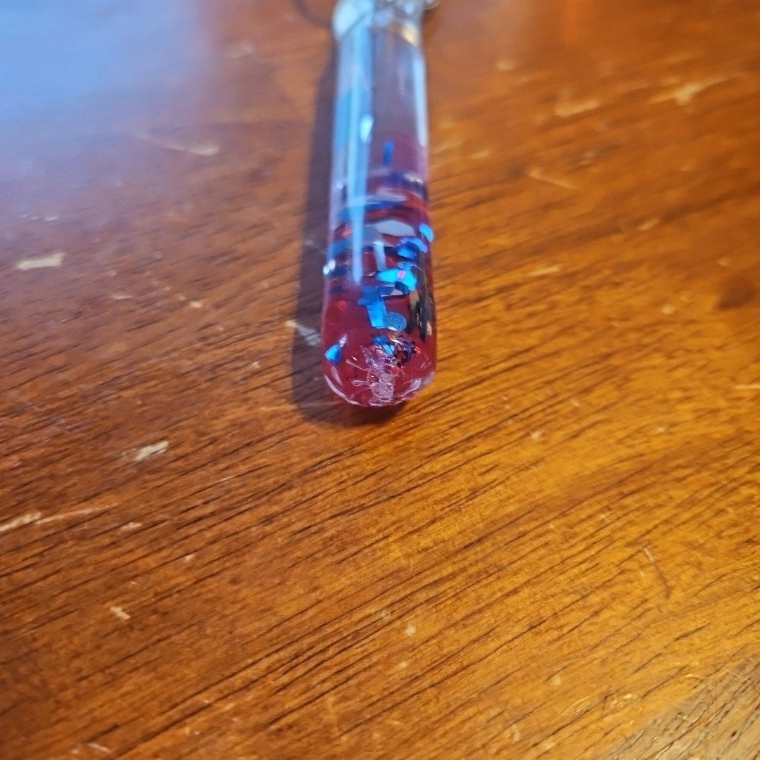 Vintage 1991 Where’s Waldo Red White Blue Glitter Pink Wonder Tube 4" Key Chain