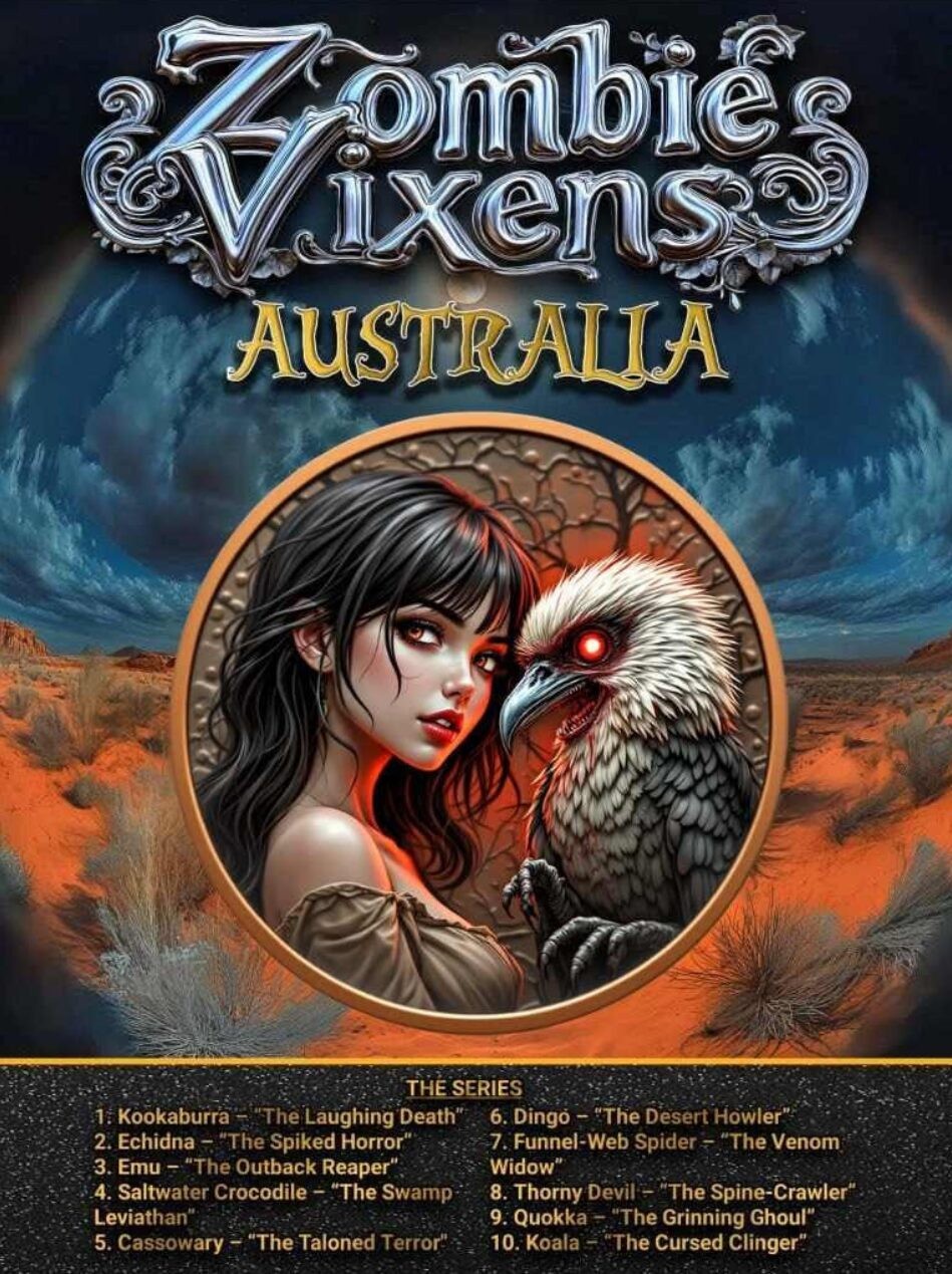 Zombie Vixens 1st Release Kookaburra The Laughing Death 1 oz Copper in card