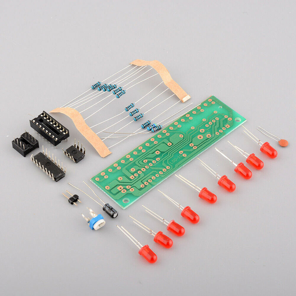 NE555 & CD4017 LED Light Chaser Sequencer Follower Scroller Module DIY Kit Red