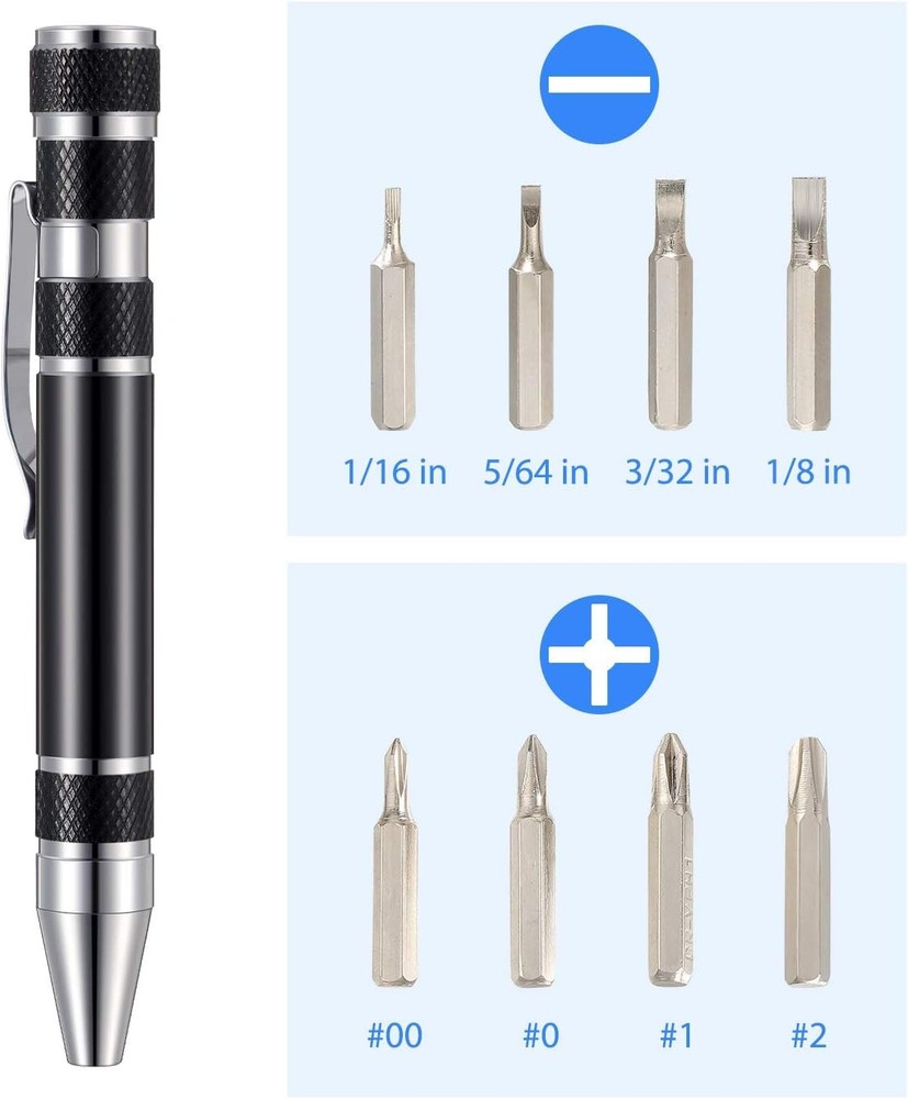 Mudder 4PCS 8-in-1 Pen Screwdriver Magnetic Mini Multitool