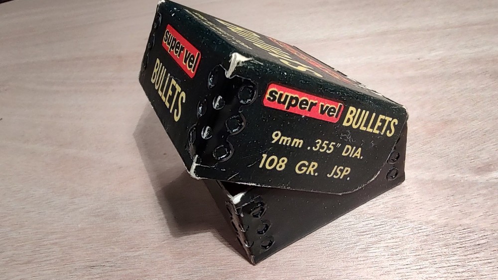 Vintage Super Vel Bullets Box / Empty / 9mm