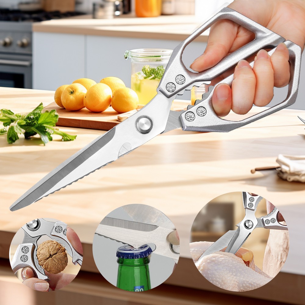 Stainless Steel Multipurpose Kitchen Shears Heavy Duty Scissors Cracking walnuts