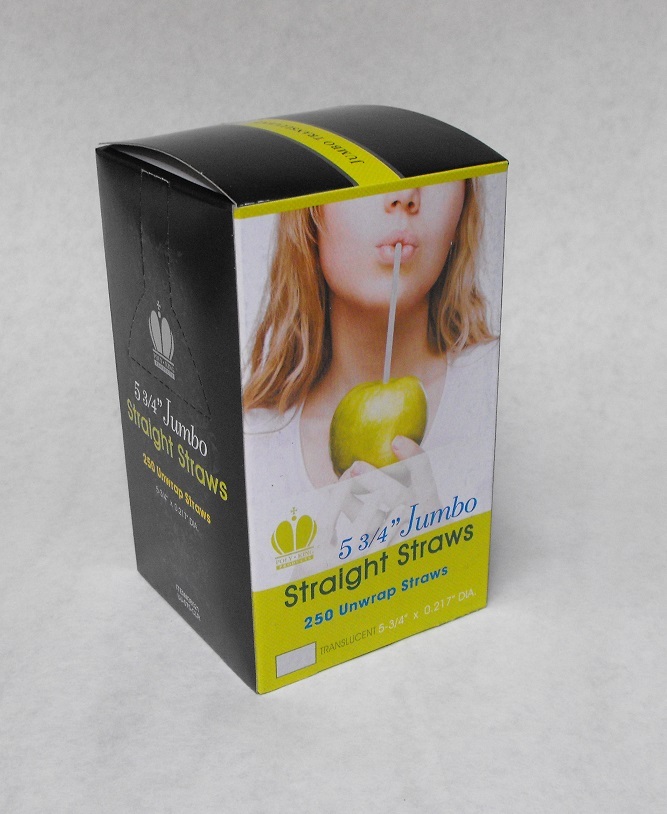 250 piece 5.75" CLEAR Plastic Jumbo Size DRINKING STRAWS Cocktail Margarita Soda