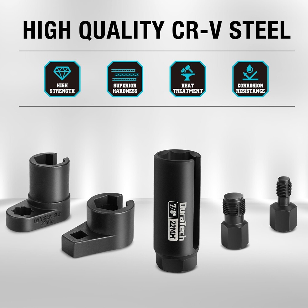 DURATECH 5PCS O2 Oxygen Sensor Socket Thread Chaser Oxygen Sensor Wrench Remover