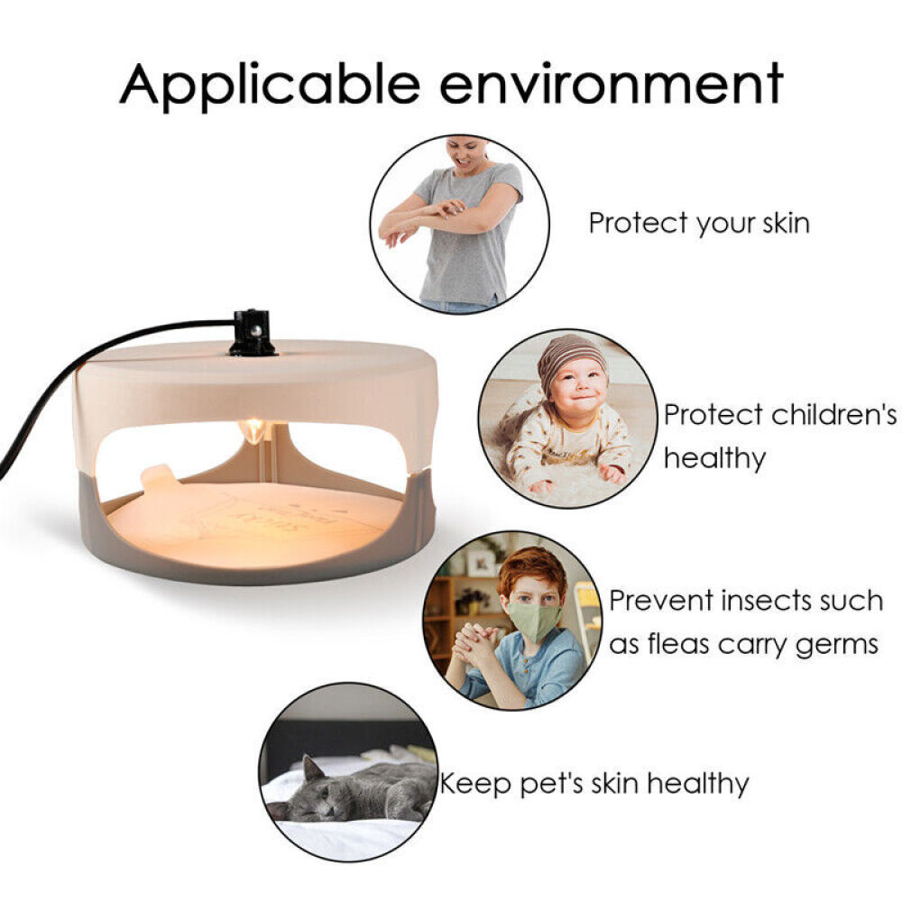 6Pack Flea Traps with Sticky Disc Bulbs for Inside Your Home Flea Light Trap