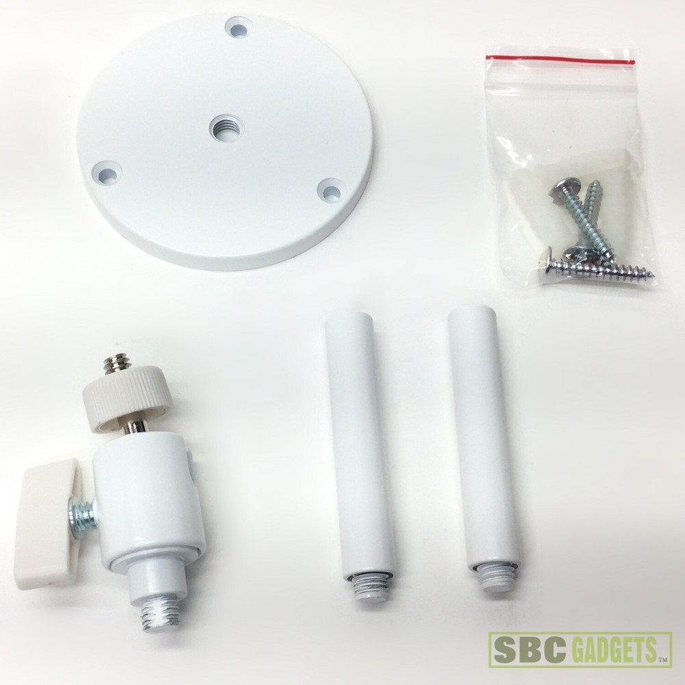 NEW Pedestal Wall Mount w/ Adjustable Pivot Head For Security Camera White