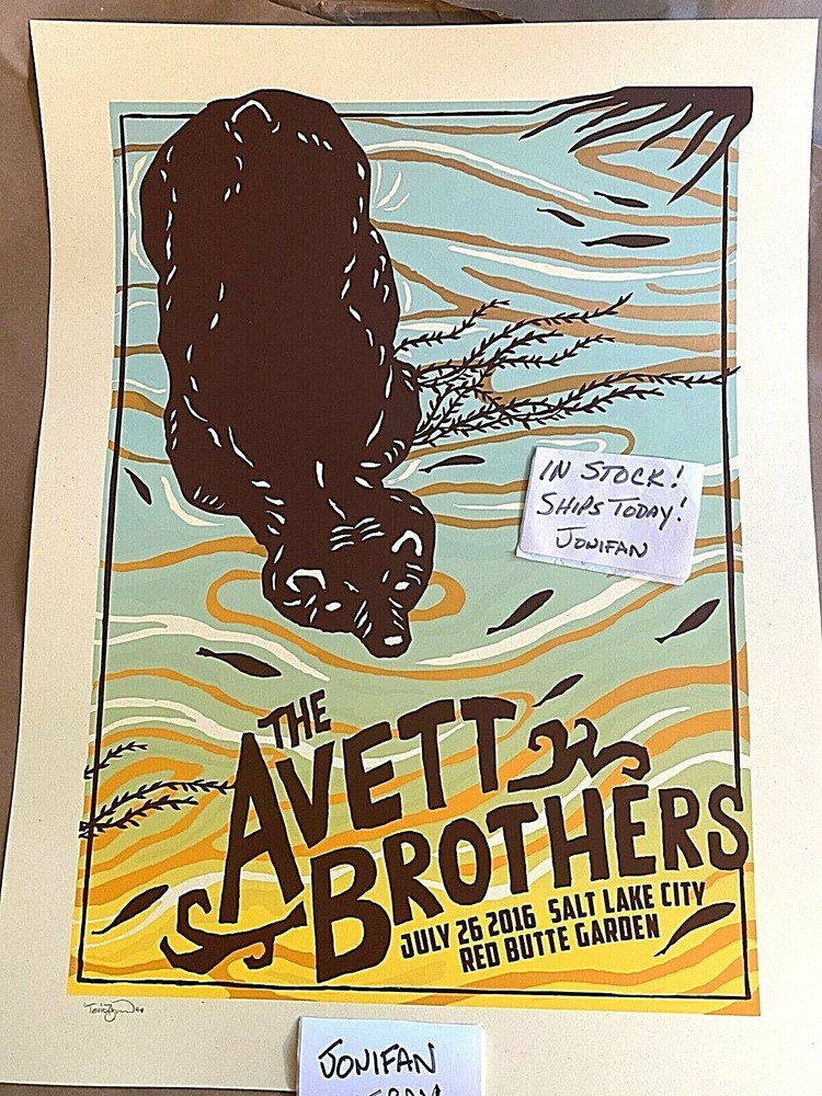 THE AVETT BROTHERS Salt Lake City UT July 26 2016 SCREEN PRINT POSTER SIGNED AP