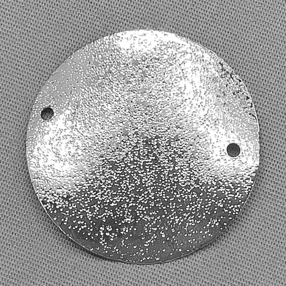 Silver Plated Copper 25mm Stardust Hammered Circle 2 Loop Connectors Q4 per Pkg