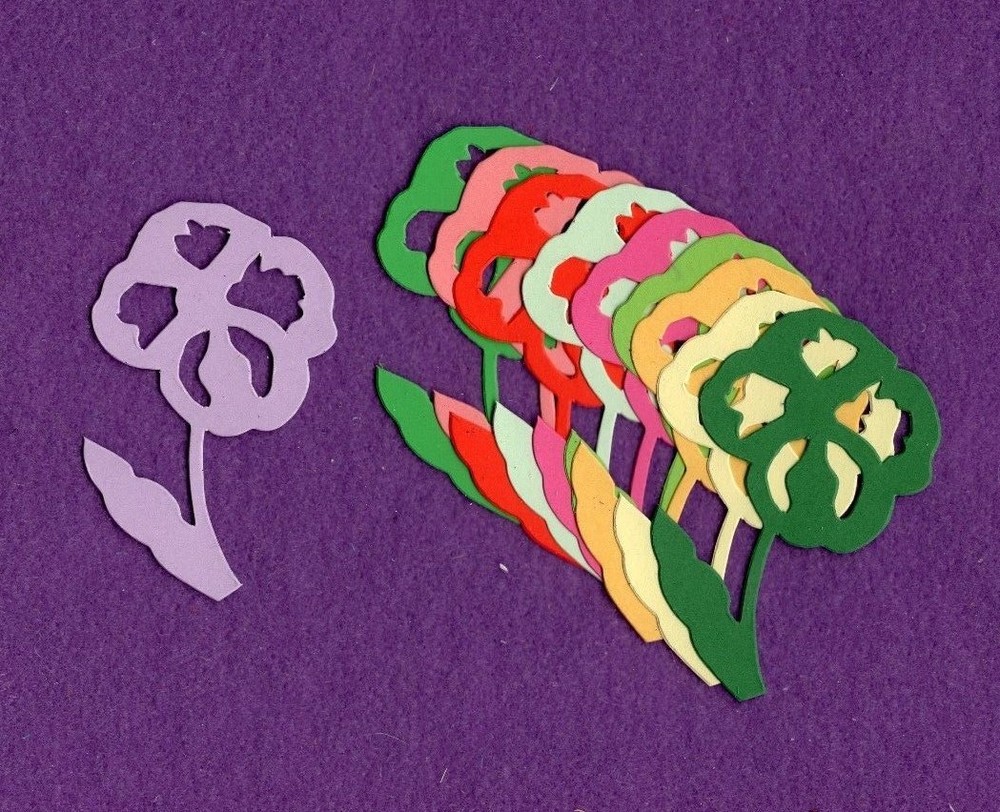 PANSY die cuts Scrapbook cards