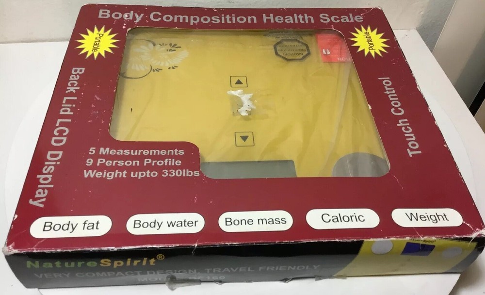 Digital Weighing Scale NatureSpirit Body Composition Back Lid LCD Display NEW