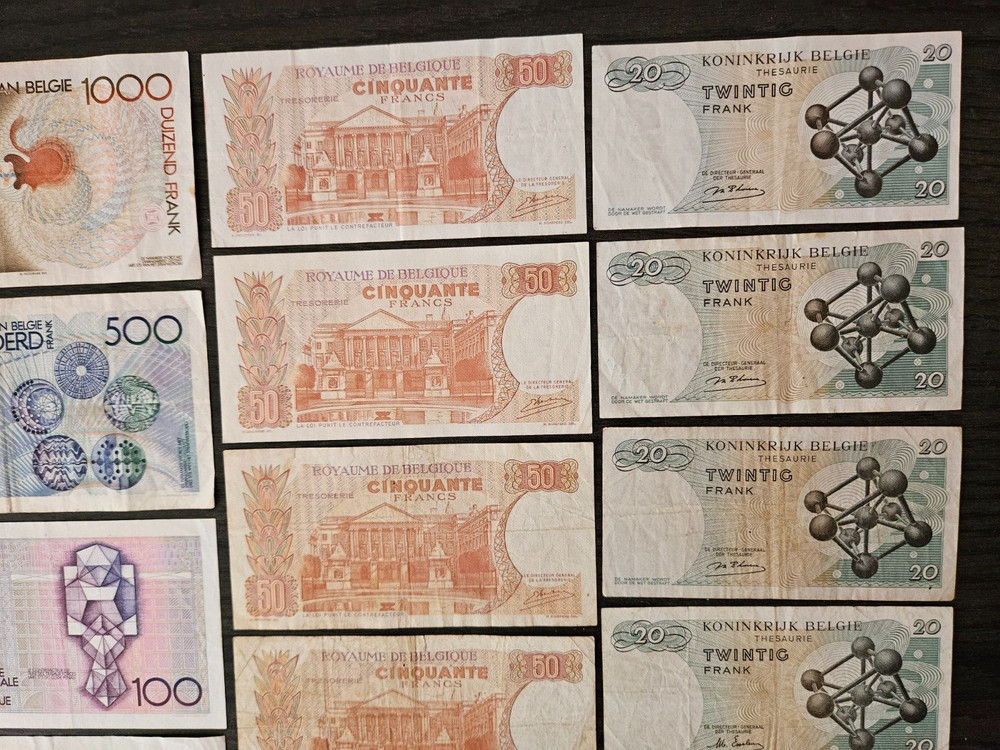 Lot Belgium 2000 francs banknotes