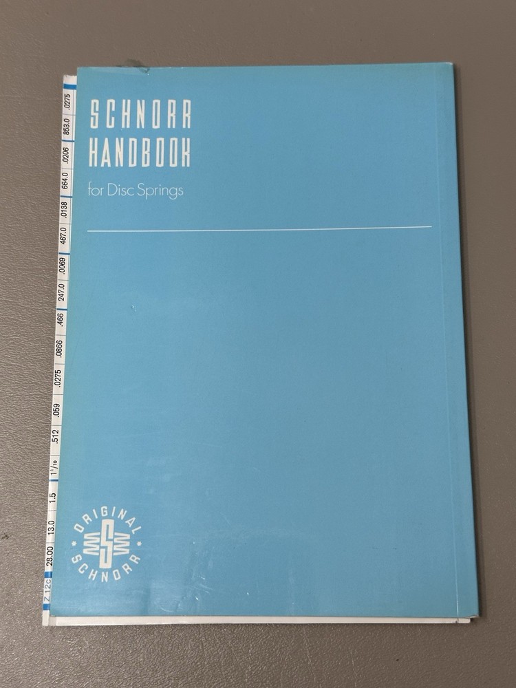 Schnorr Disc Spring Handbook 1981 Edition Schnorr-Neise