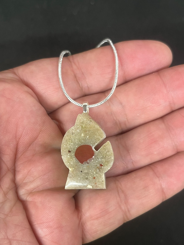 Pudding Stone Pendant Michigan shape