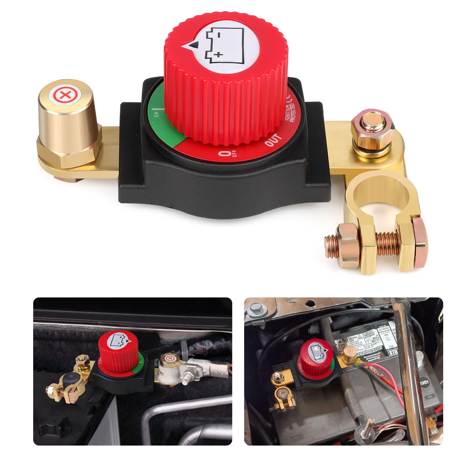 Battery Disconnect & Top Post Kill Switch 12V-48V Heavy Duty Shut Off For Car RV