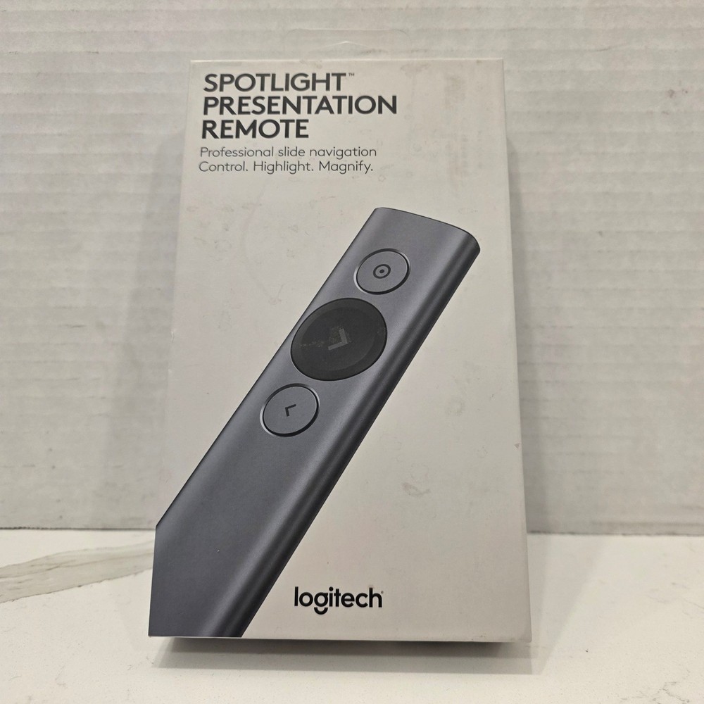 Logitech Spotlight Presentation Remote Slate Gray Bluetooth USB 910-004654 New