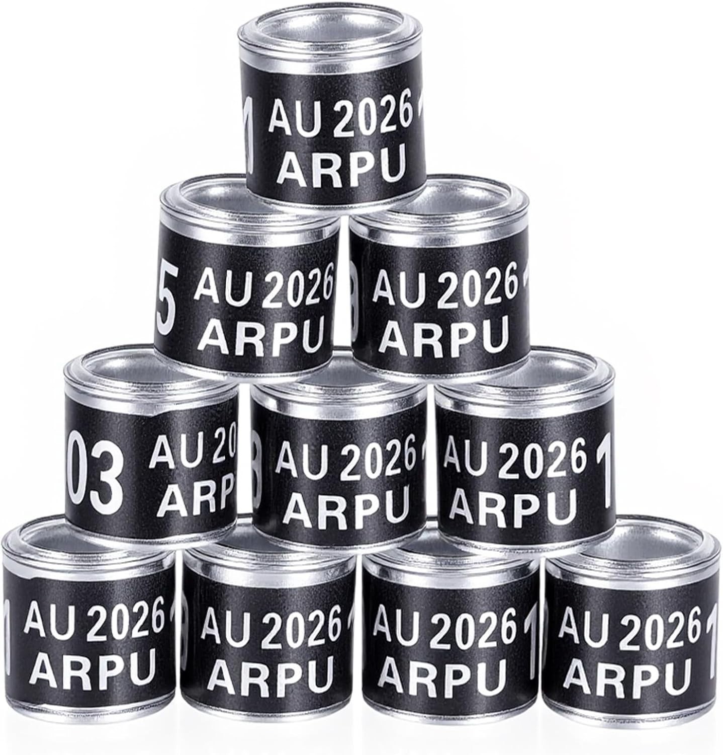 100Pcs Aluminium Pigeon Leg Rings Dove Leg Rings Identify Pigeon Bands with 2...