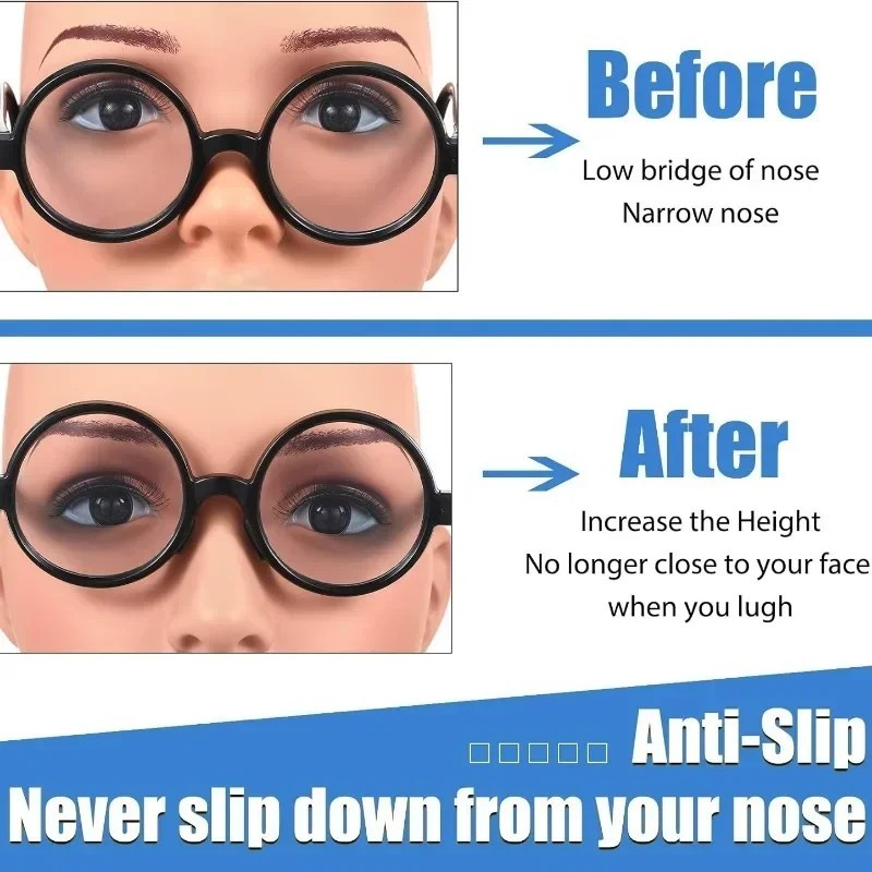 8 Pc Soft Nose Pads Stick On Silicon Anti Slip Eyeglasses Sunglasses Glass White